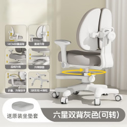 KERZY 儿童学习椅矫正坐姿椅子可升降调节追背座椅小学生写字专用书桌椅 双翼至尊款 灰色