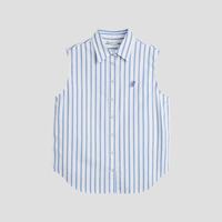 GANT 春夏女士纯棉条纹衬衫无袖休闲百搭衬衣 426-蓝色 XL