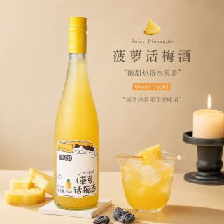 真好喝 菠萝话梅酒 6度 低度甜酒 500ml