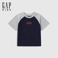 Gap 男女童2026春季新款logo 棉质插肩袖短袖T恤上衣儿童装894368