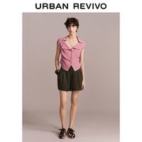 URBAN REVIVO UWM660077 捏褶复古女士短裤