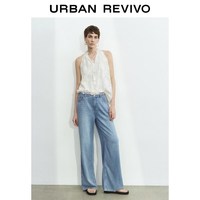 URBAN REVIVO UWH260027 流苏系带刺绣挂脖衬衫 本白 XL