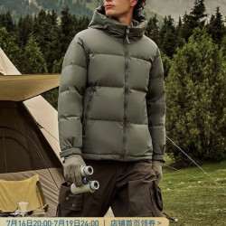 坦博尔 羽绒服男短款连帽男士面包服羽绒保暖厚款TF236353 深铬绿 175