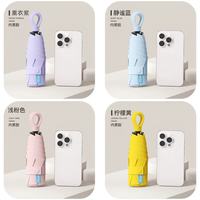 三叶蕉 迷你便携环扣胶囊伞晴雨两用雨伞黑胶防晒遮阳伞轻小太阳伞学生 薰衣紫-黑胶防晒-防紫外线