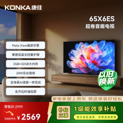 康佳 65X6ES 4K超清全面屏 智能液晶平板电视  无组套 65英寸