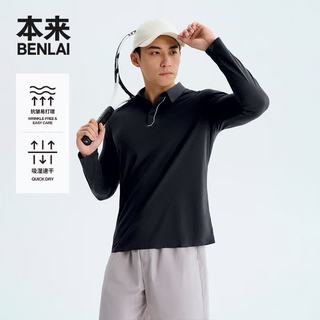 本来 BRS450013 速干抗皱 黑色 L码 男士POLO衫