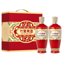 竹叶青 荣耀红瓶 45度 500m*2瓶 礼盒款
