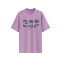 Gap 854289 纯棉水洗logo印花 紫色 L 男士T恤