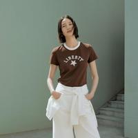 MO&Co. 美式印花撞边圆领短袖T恤女装