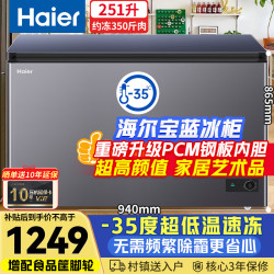海尔 宝蓝冰柜251升家用小型-35度超低温无需频繁除霜300升以下冷冻柜大容量BC/B