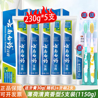 云南白药 牙膏230克薄荷香型（商超同款） 薄荷清爽型230g*5支