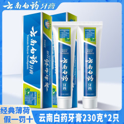 云南白药 YUNNANBAIYAO）牙膏薄荷清爽230g套装清新口气去异味清新正品家庭装 清爽薄荷230g 2只