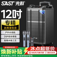 先科 12英寸会议音响设备户外广场舞音响移动拉杆便携式蓝牙音箱大音量低音炮大功率SA-162