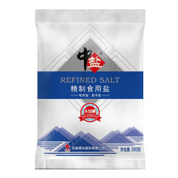中盐 未加碘精制食用盐 300g*9袋 井矿盐