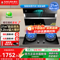 樱花 抽油烟机挥手智控家用侧吸式吸油烟机21立方大吸力免拆自动清洗挥手感应套装