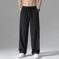 柯诗曼 凉感冰丝 四面直筒黑色 3XL 男士休闲裤