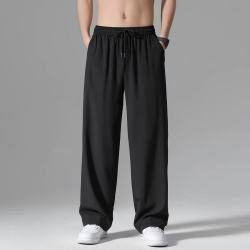 柯诗曼 凉感冰丝 四面直筒黑色 3XL 男士休闲裤