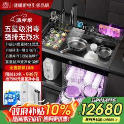 栖川 日本栖川集成水槽洗碗机一体三合一果蔬嵌入式14套洗碗机单独烘干双层上下分层洗XC-09Pro