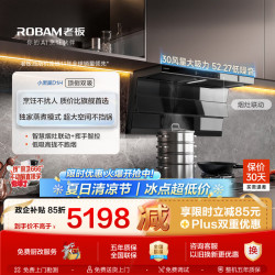 老板 30风量小黑翼27A2S排抽吸油烟机顶侧家用上门安装静音大吸力D1H+D2液化气炉灶套装