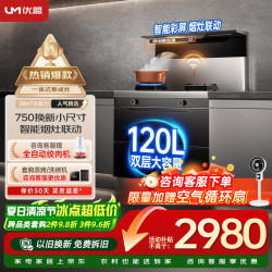 优盟 集成灶一体式750mm小户型家用大吸力侧吸下排自清洁小尺寸抽油烟机燃气灶套装天然气JJZT-UJ257