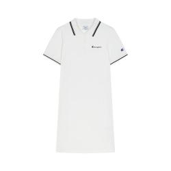 Champion 冠军品牌 女针织连衣裙 撞色POLO半拉链运动中长裙