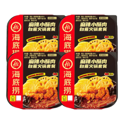 海底捞 自热火锅方便速食免煮夜宵即食零食户外露营自热锅懒人学生宿舍饭 麻辣小酥肉275g*4盒