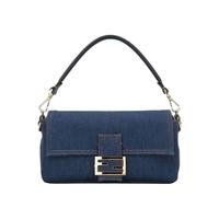 FENDI 芬迪 Baguette Logo单肩包 蓝色 女士手提包
