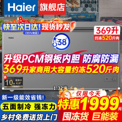 海尔 冰柜家用200/300升大容量商用全冷冻节能超低温速冻无需频繁除霜一级能效小型冷藏两用