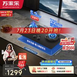 万家乐 5.2kw火力70%热效率烟灶联动稀土釉面易洁AG纳米无痕双边定时天然气灶