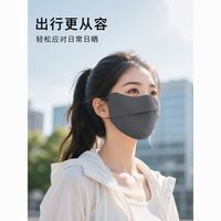 勋阳宇乐 两件装 夏季锦纶防晒口罩冰丝护脸轻薄透气3d立体耳带调节护眼角