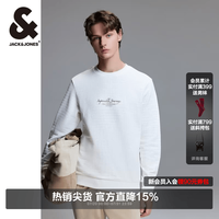 杰克琼斯 杰克·琼斯（JACK&JONES）秋季纹理感针织面料舒适基础百搭字母刺绣长袖卫衣224333014 奶白A42 常规 奶白A42 175/96A/M