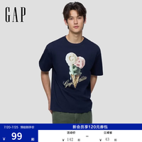 Gap 883714 印花大logo 海军蓝 M(170/92A) 男士T恤