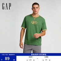 Gap 866079 纯棉宽松 墨绿色 XL 男士T恤