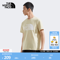 北面 速干衣男印花LOGO短袖T恤户外吸湿透气25春夏|88GY 3X4/砾石沙 L /175