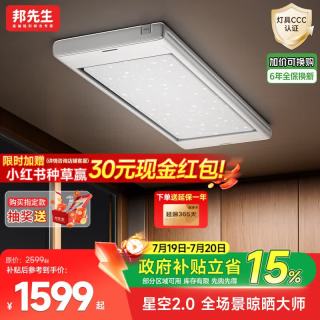 国家补贴、PLUS会员：邦先生 D68 Max 星空2.0 隐形电动晾衣架 2.1m 白色