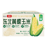 溢田 东北黄糯玉米非转基因真空包装粗粮玉米棒8只/箱