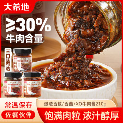 大希地 爆渣香辣/香菇/XO牛肉酱 210g 调味料