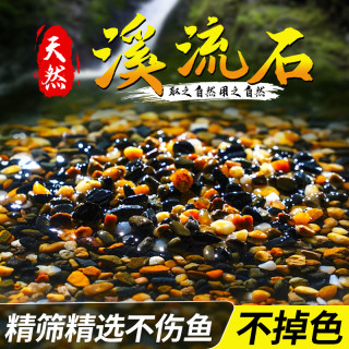 移动专享、移动端：纯天然溪流石溪流缸造景石铺底龟缸鱼缸底砂小米鱼缸鹅卵石火山石