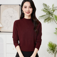 无品牌 女士小立领长袖T恤 3013