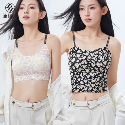 SHARUISHI 吊带背心打底美背性感外穿豹纹内衣文胸一体无钢圈透气吊带