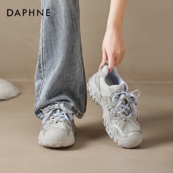 达芙妮 厚底德训鞋女2026夏季新款内增高阿休闲甘小白鞋透气运动鞋