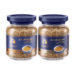 瑞幸咖啡 速溶黑咖啡大师经典中深烘+深烘口味90g*2瓶0糖拿铁美式400次咖啡