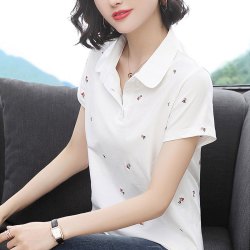 无品牌 中年妈妈宽松POLO衫女士纯棉t恤