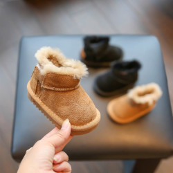 Sportmern婴儿雪地靴冬季加绒保暖棉靴幼儿棉鞋女宝宝软底学步鞋