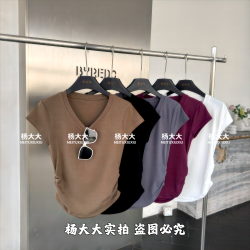 简约常规衣长短袖女生上衣搭长裤好看夏天气质微胖显瘦
