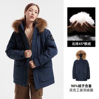 移动端：骆驼 羽神Ultra女装鹅绒派克羽绒服冬季毛领加厚鹅绒羽绒外套