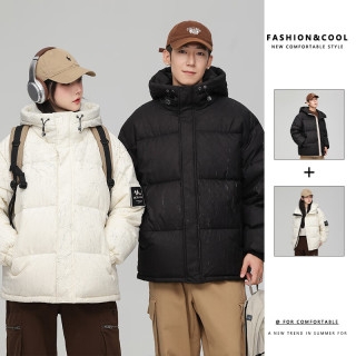 雪中飞 90%绒短款立领保暖羽绒服外套 男女同款 米色8631 M170/88A