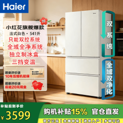 海尔 小红花541升 法式多门冰箱 双系统 独立制冰盒 风冷无霜 大容量 海尔小红花+双循环+EPP超净+制冰