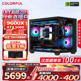 七彩虹 海景房组装电脑（9600X、RTX5060、16GB、512GB）