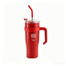 亚创优品 316不锈钢内胆冰霸杯 保温保冷吸管杯 东方红1200ml